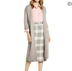 Halogen Cashmere Blend Soft Peachy Pink Long Cardigan Sweater